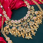 Load image into Gallery viewer, Full Premium Bridal Heritage Necklace With Long and Short + Earrings +Sheeshpati+ Hathpanja + Nath+ Bajuband
