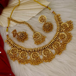Load image into Gallery viewer, Jefri Trending Golden  Necklace With Earrings And Mangtika