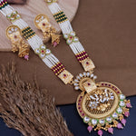 Load image into Gallery viewer, Aishani Premium Rajwadi Copper Long Necklace Set With Earrings
