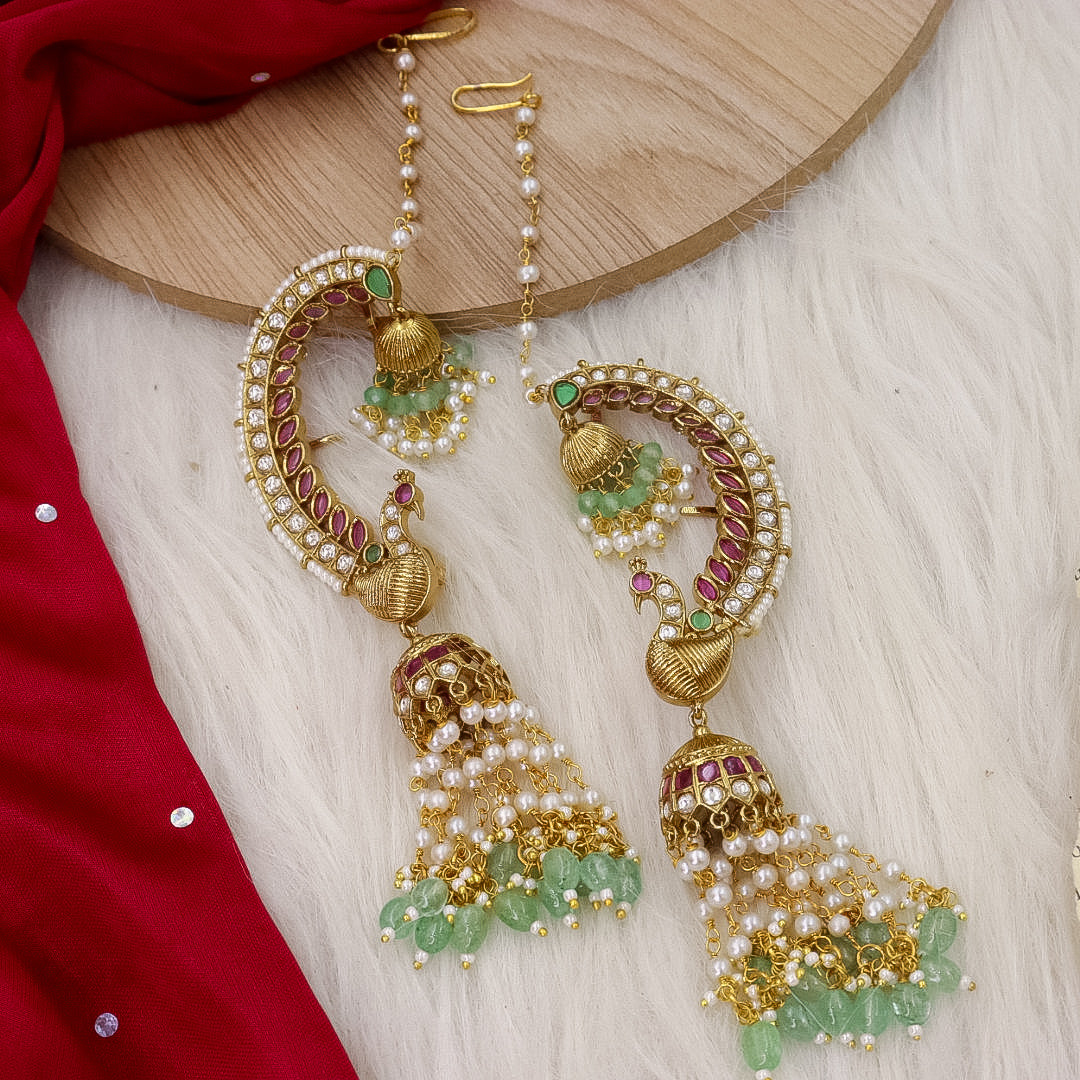 Brass Earcuff Jhumka Earrings
