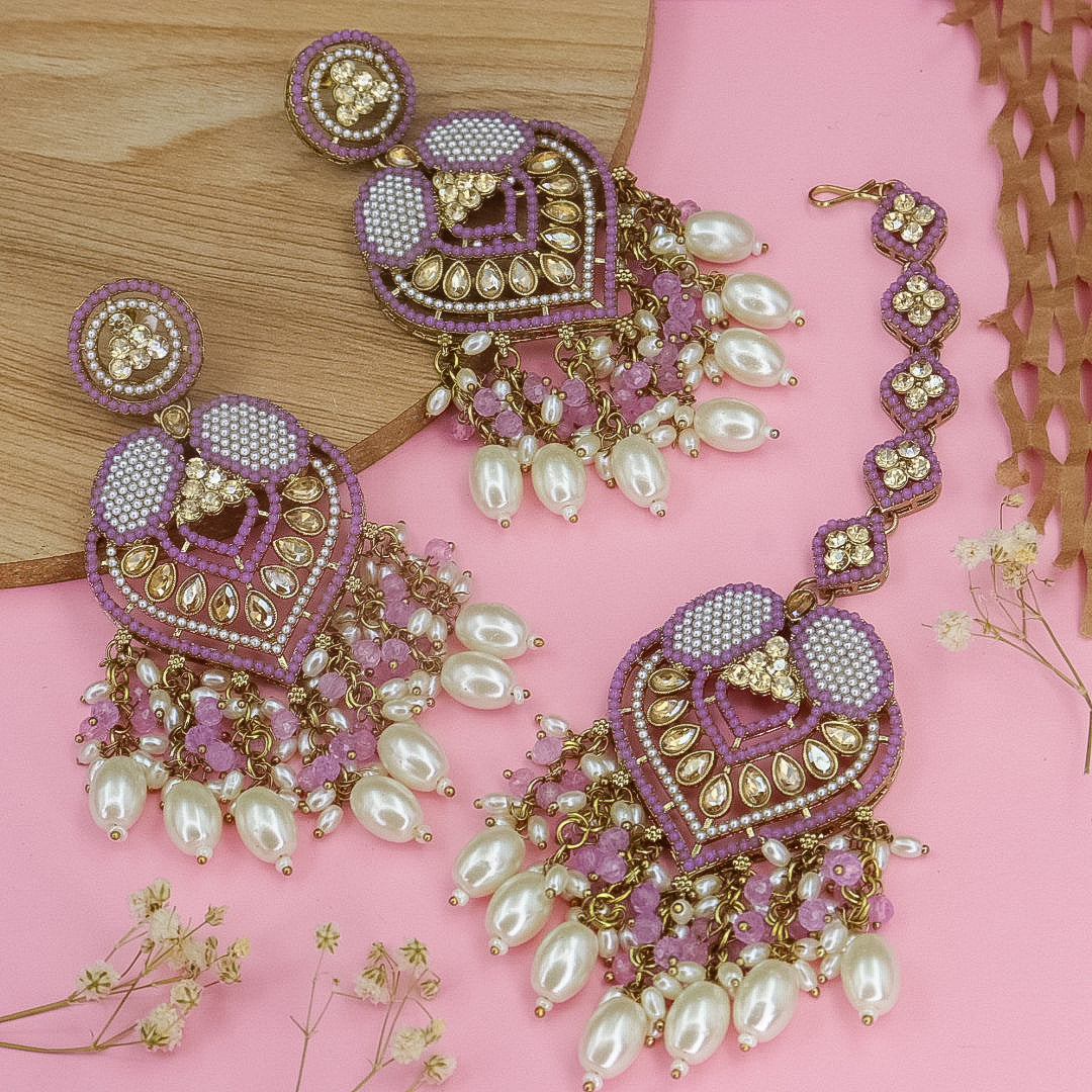 Momina Pakistani Earrings And Mangtika