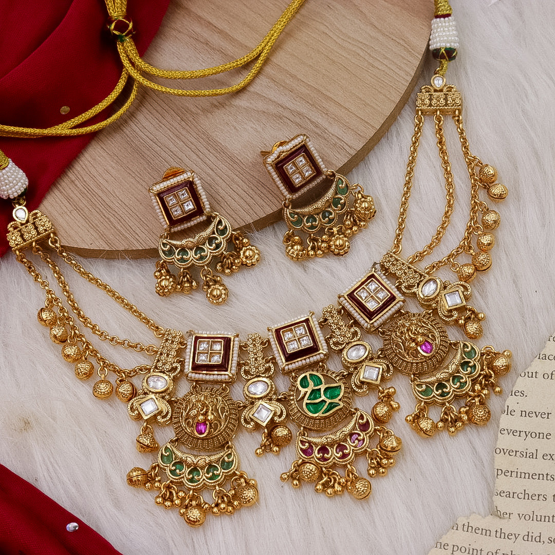 Janvi Heritage Necklace - Red