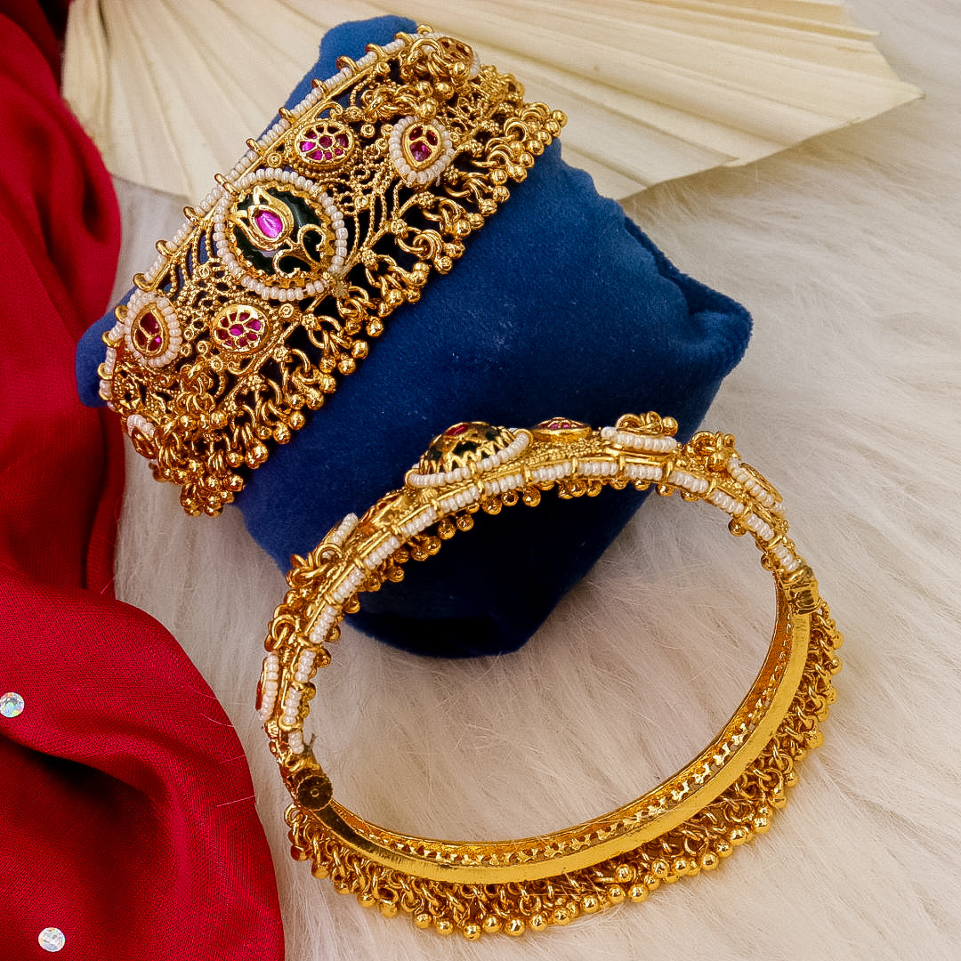 Premium Heritage Kada With Brass Ghungroo Latakan