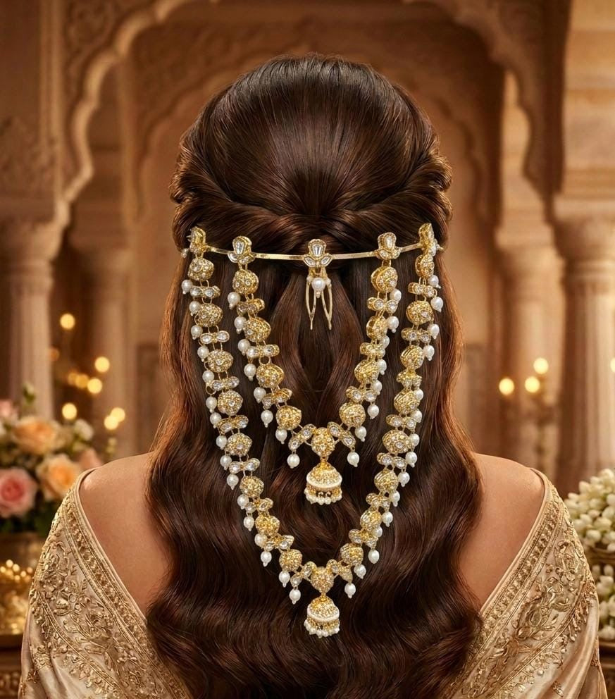 Zia Kundan Latakan Trending  Back Hairband