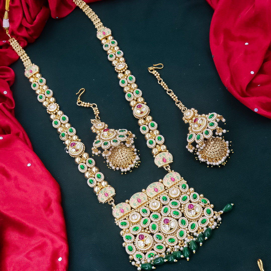 Deny Full Rajwadi Bridal Set Combo