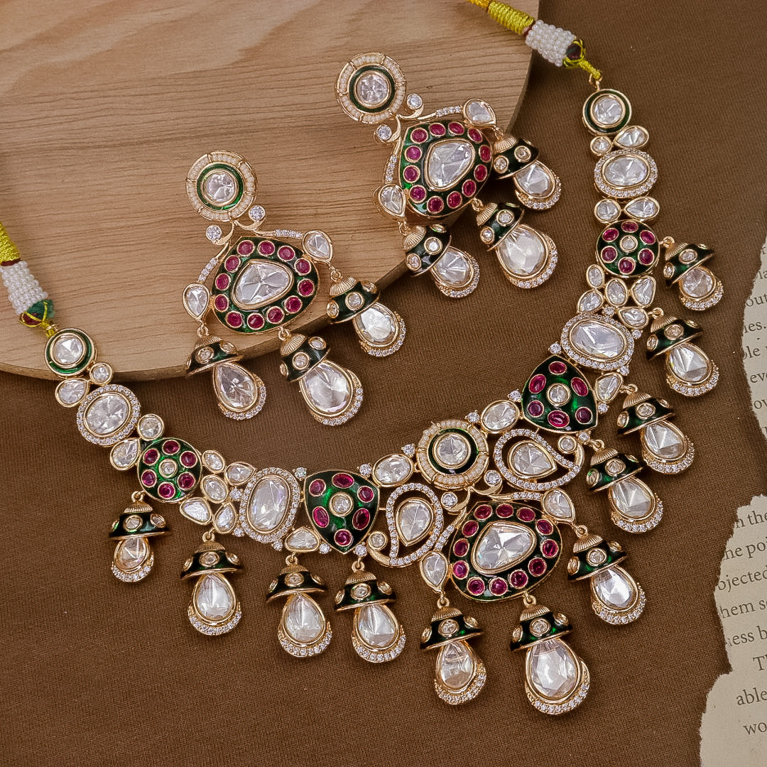 Zoorna Premium Moissianite Set  With Earrings