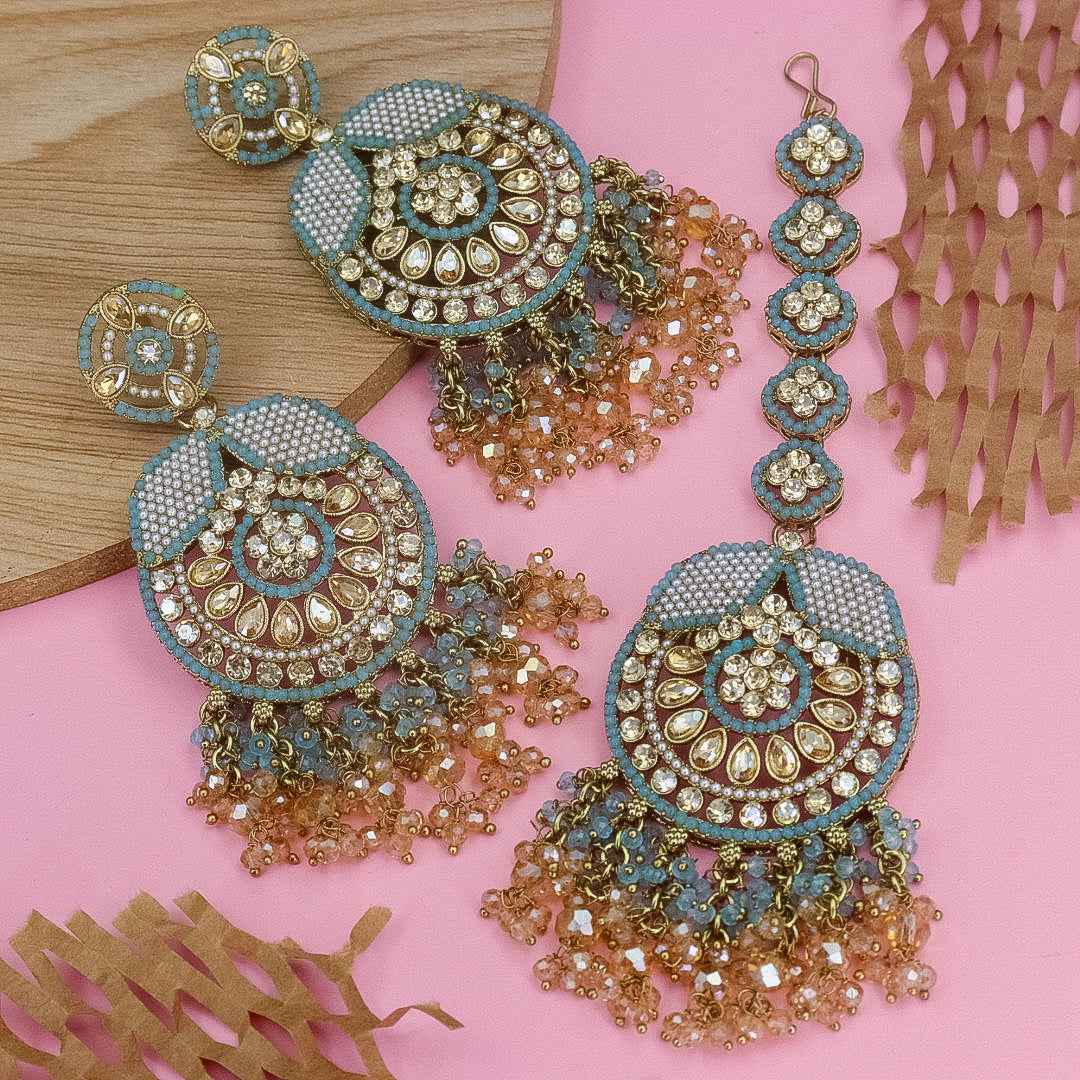 Uzma Pakistani Earrings And Mangtika