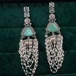 Load image into Gallery viewer, Pearl Latkan Brass Earrings With Uppar Kaanchain