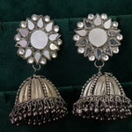 Load image into Gallery viewer, German Silver Mirror Jhumka
