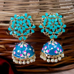 Load image into Gallery viewer, Crystal Jhumka - Blue
