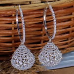 Load image into Gallery viewer, Karni AD Hoop Jhumka- Silver
