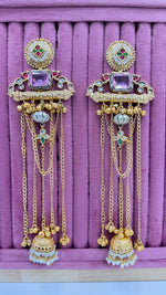 Load image into Gallery viewer, Nisha Kashmiri Brass Earrings
