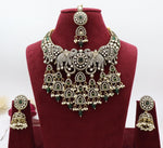Load image into Gallery viewer, Premium Elephant Kundan Choker Set - Dark Green
