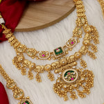 Load image into Gallery viewer, Full Premium Bridal Heritage Necklace With Long and Short + Earrings +Sheeshpati+ Hathpanja + Nath+ Bajuband