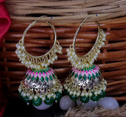 Jimmy Meenakari Hoop Jhumka