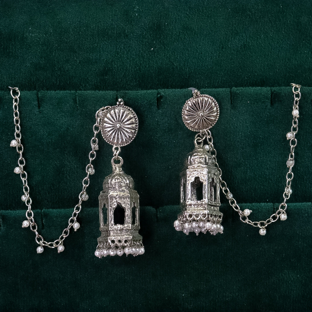 Moti Mahal Earring With Kaan Chain