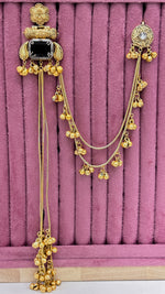 Load image into Gallery viewer, Diksha Brass Earrings With Latkan &amp; Kaanchain
