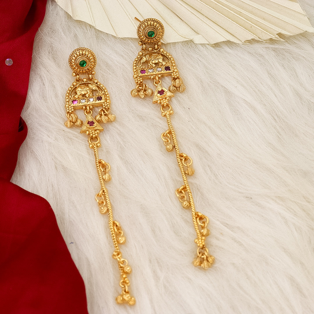 Yaseen Kashmiri Brass Earrings With Ghungroo Latakan
