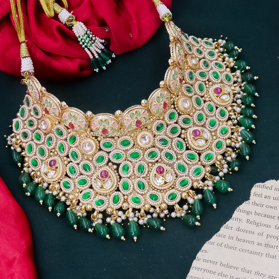 Deny Full Rajwadi Bridal Set Combo