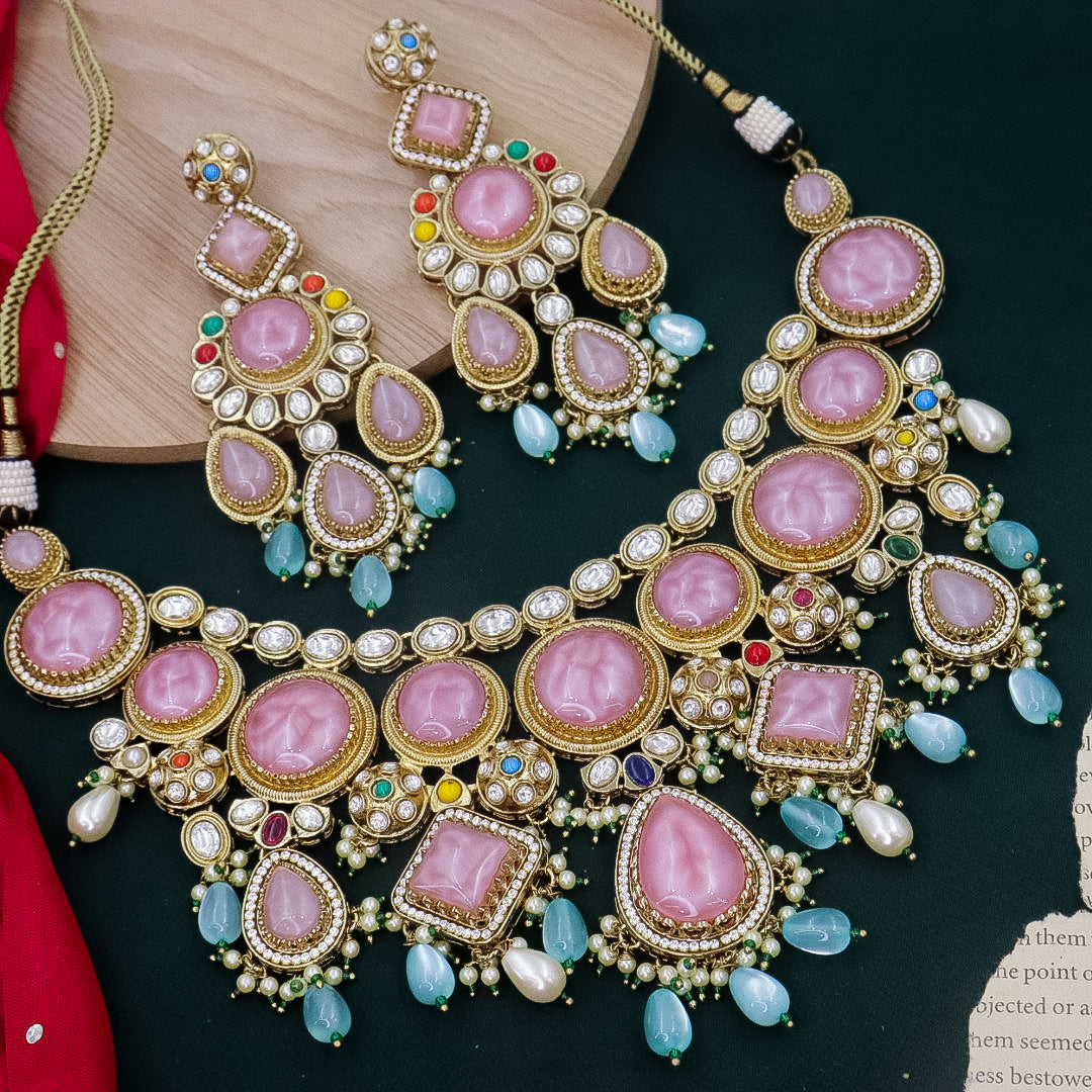 Riya Fusion choker- Pink