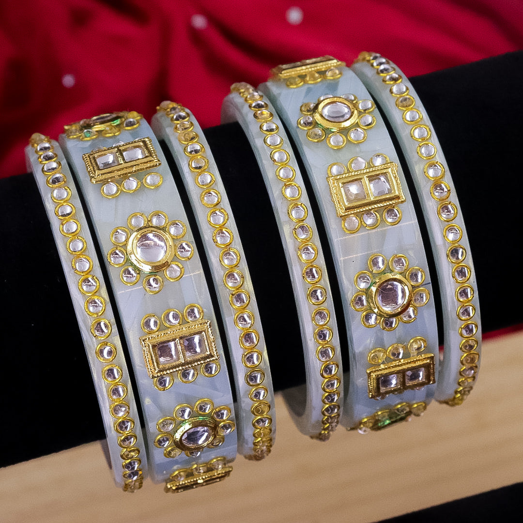 Kundan Patla Bangles (6 Bangle)
