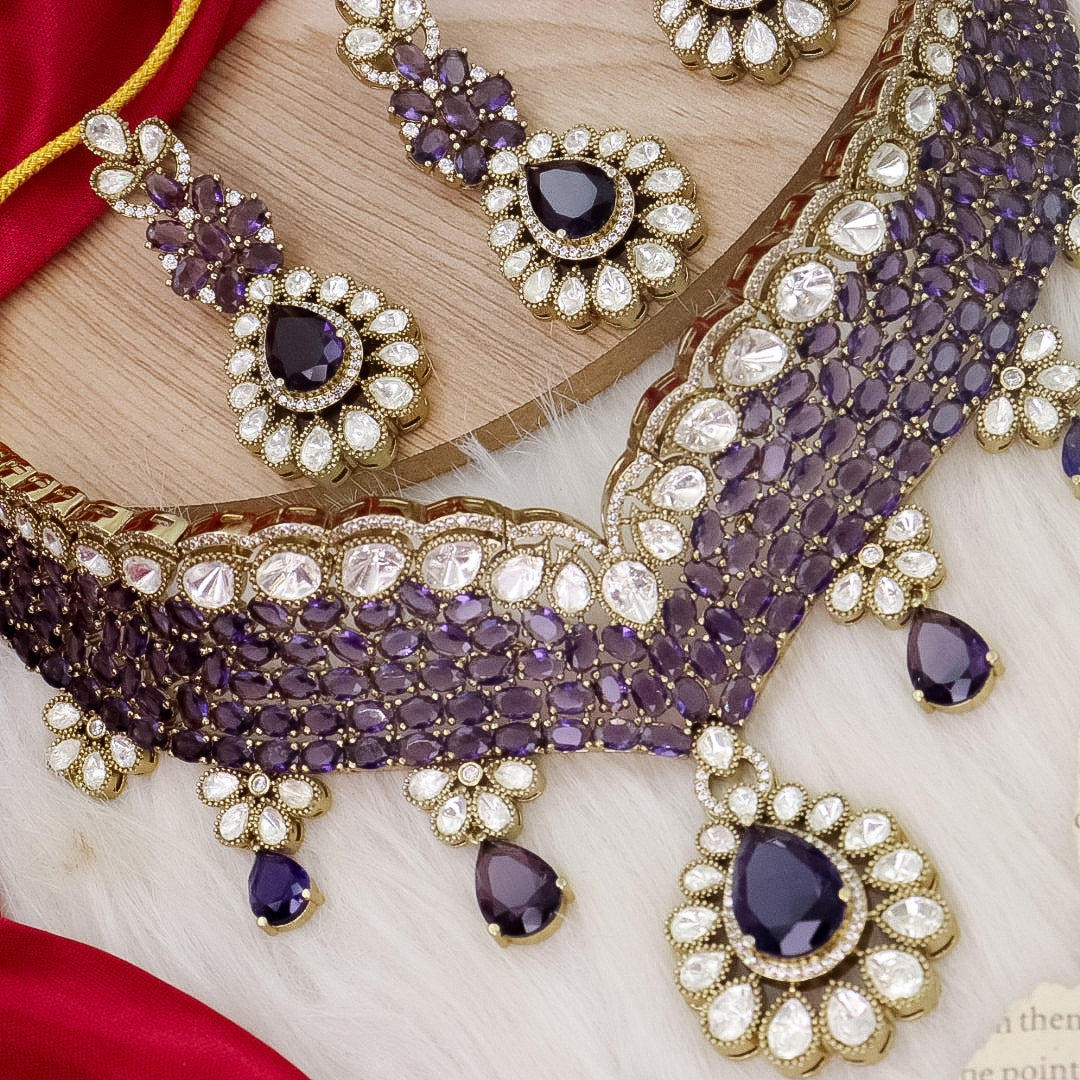 Stacy Moissianite Necklace - Purple