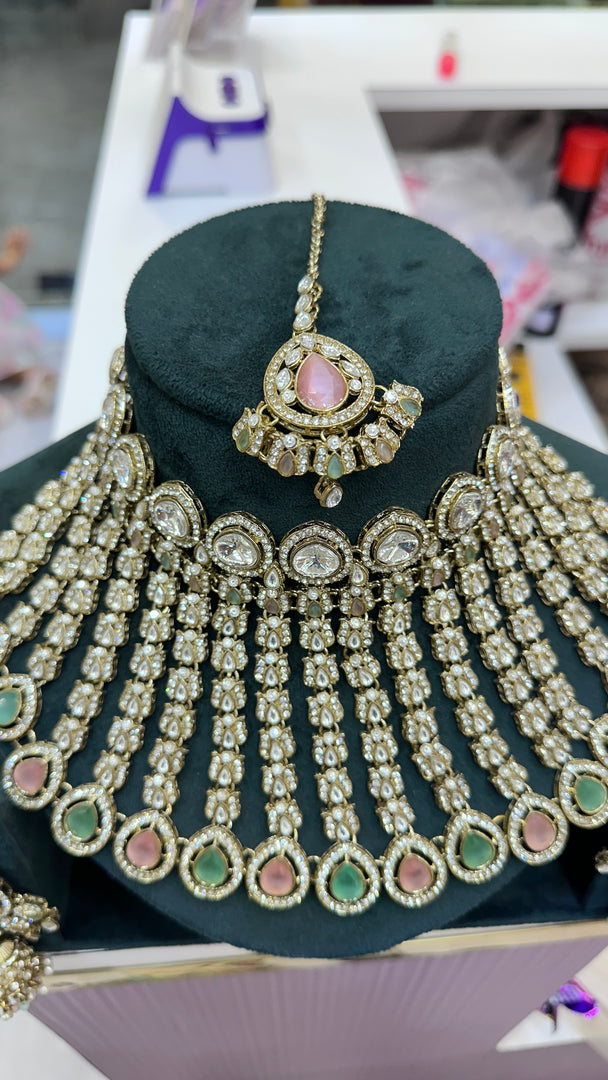 Shaina Semi Bridal Set - Pink Mint