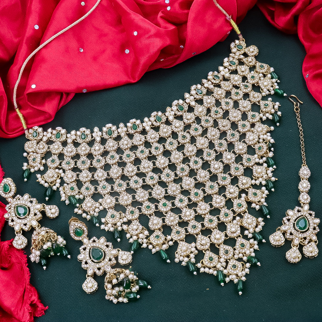 Jiya Semi Bridal Set - Green