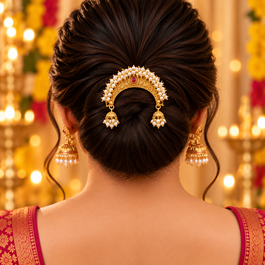 Maharashtrian Moti Hair  brooch