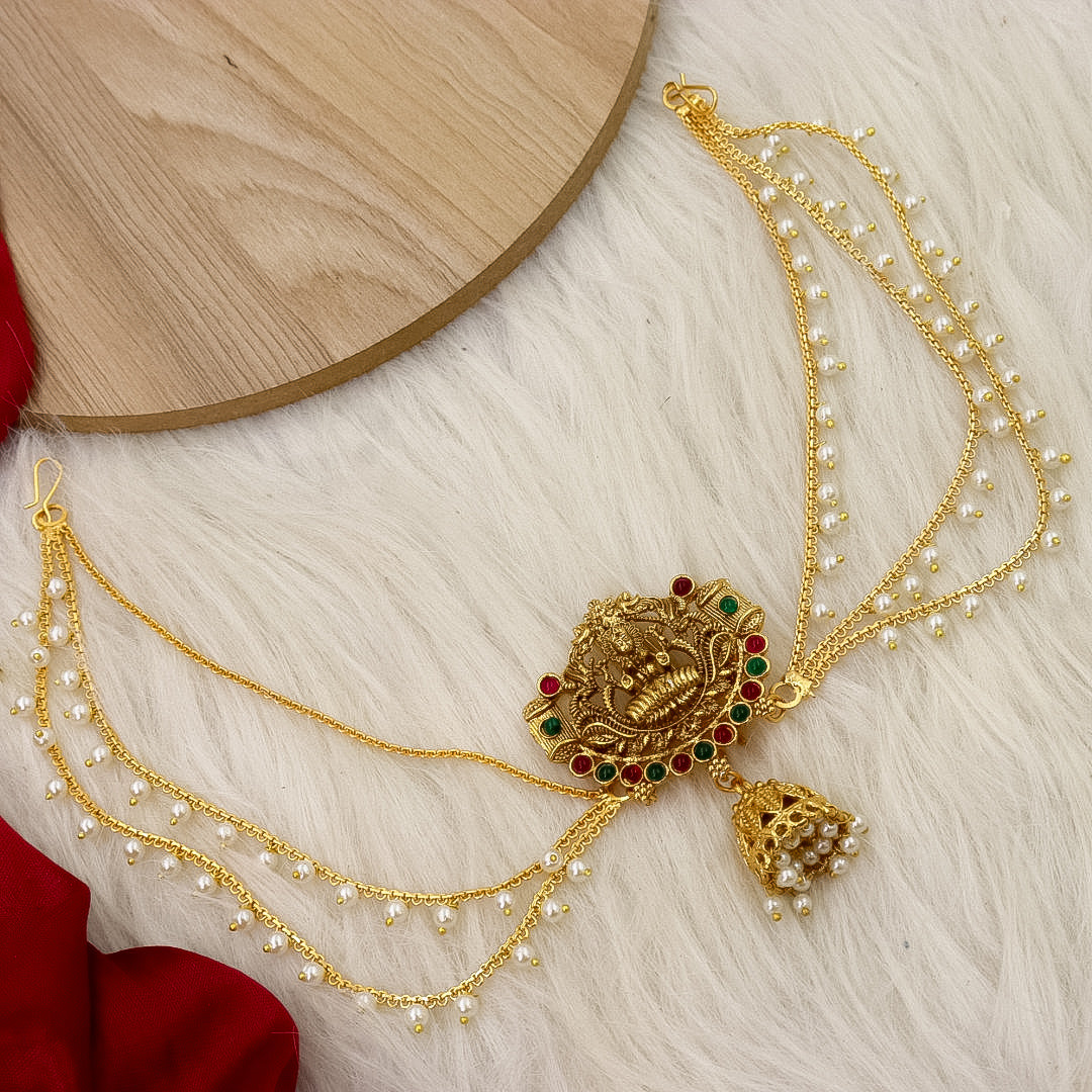 Brass  Hair brooch with Side Layer Latakan