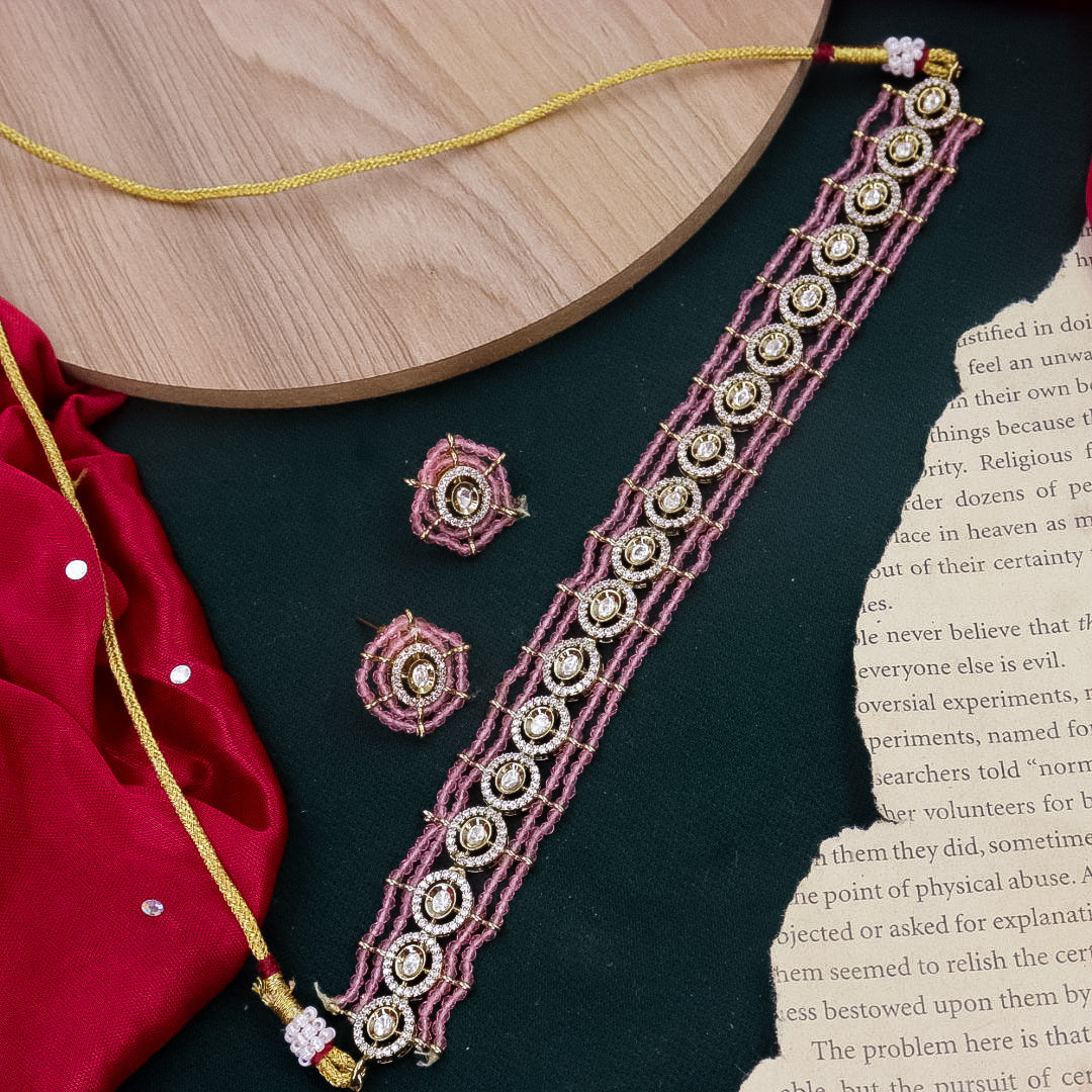 Sleek Moissante Choker With Studs