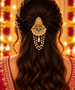 Load image into Gallery viewer, Diya Heritage Hair brooch  With Moti latakans