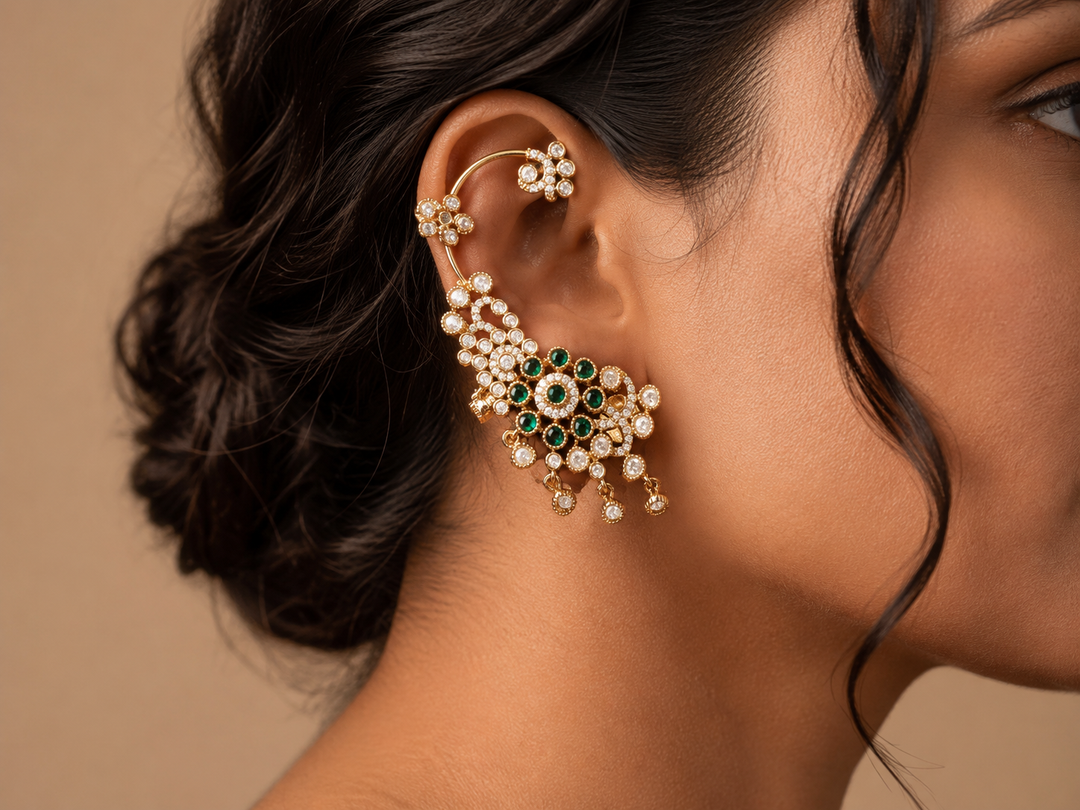 Yosha Mossianite Earcuff - Green