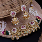 Load image into Gallery viewer, Kishver Premium Rajwadi Copper Choker Set With Jhumka
