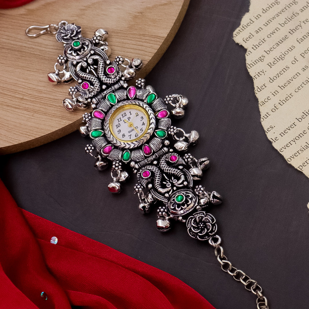 Sapa German Silver Kashmiri Watch - Navratri Special
