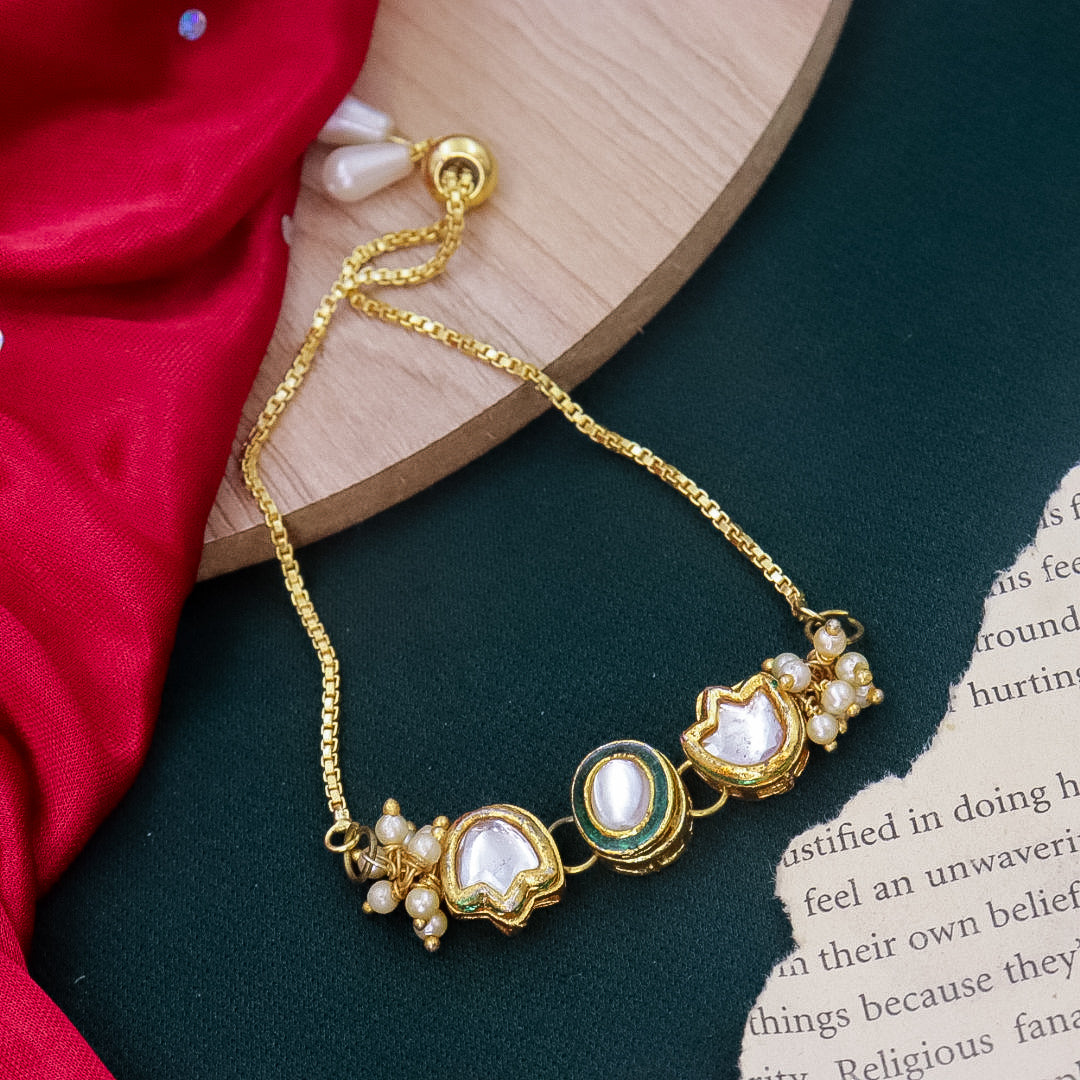 Dibbi Kundan Bracelet cum Rakhi