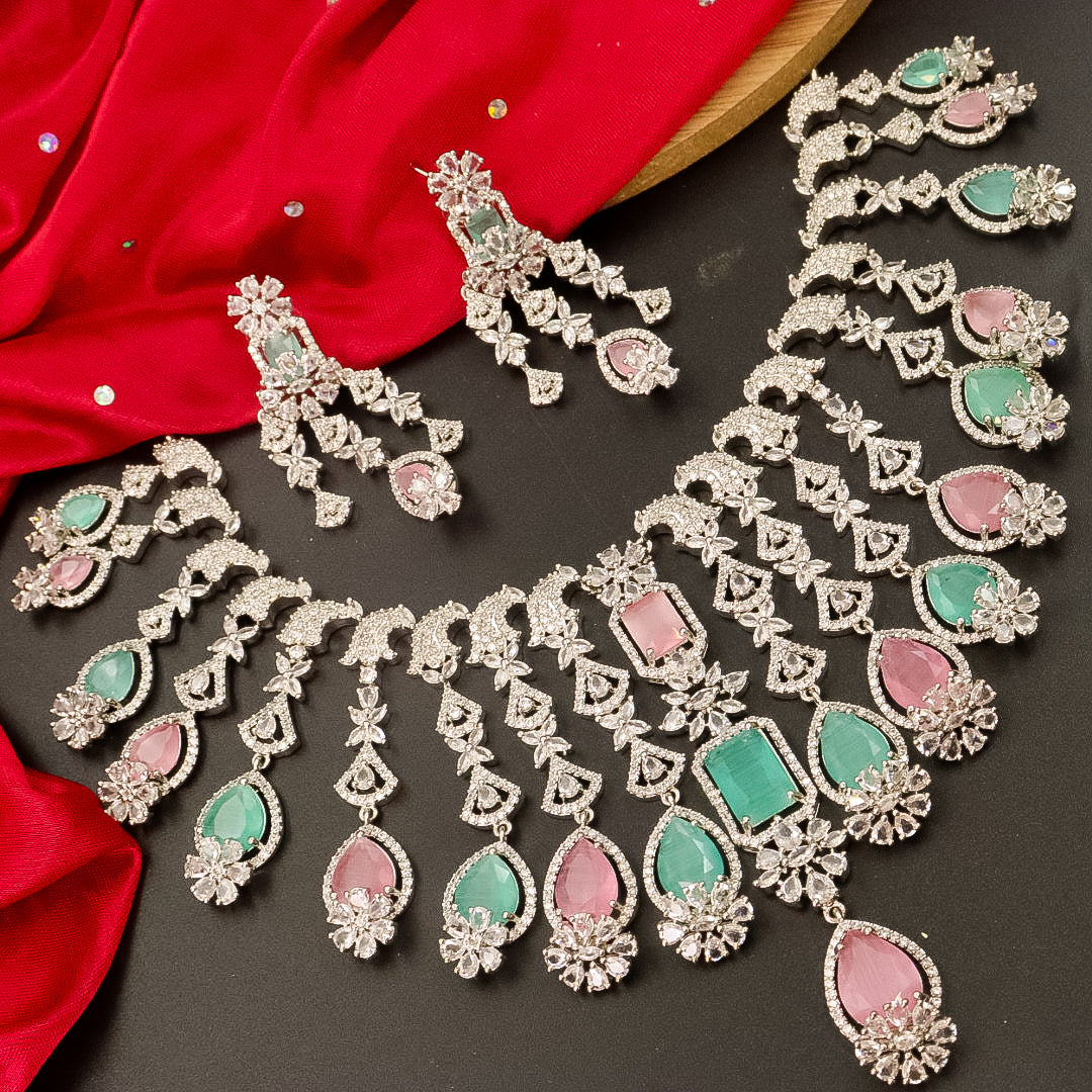 Vrusha AD Choker - Pink Mint