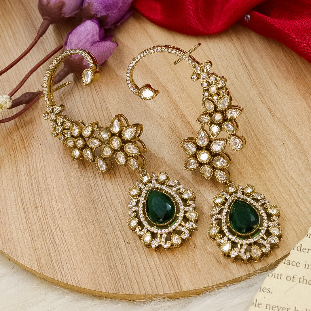 Aliza Emerald Mossiante Earcuff