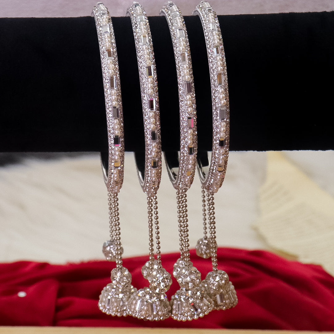 Diamond Bangles With Latakan Set of 4