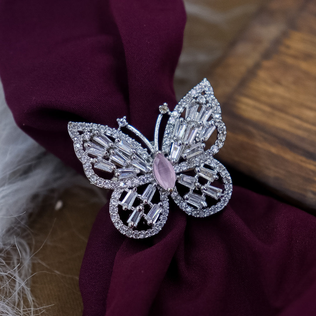 Butterfly  AD Ring - Baby Pink