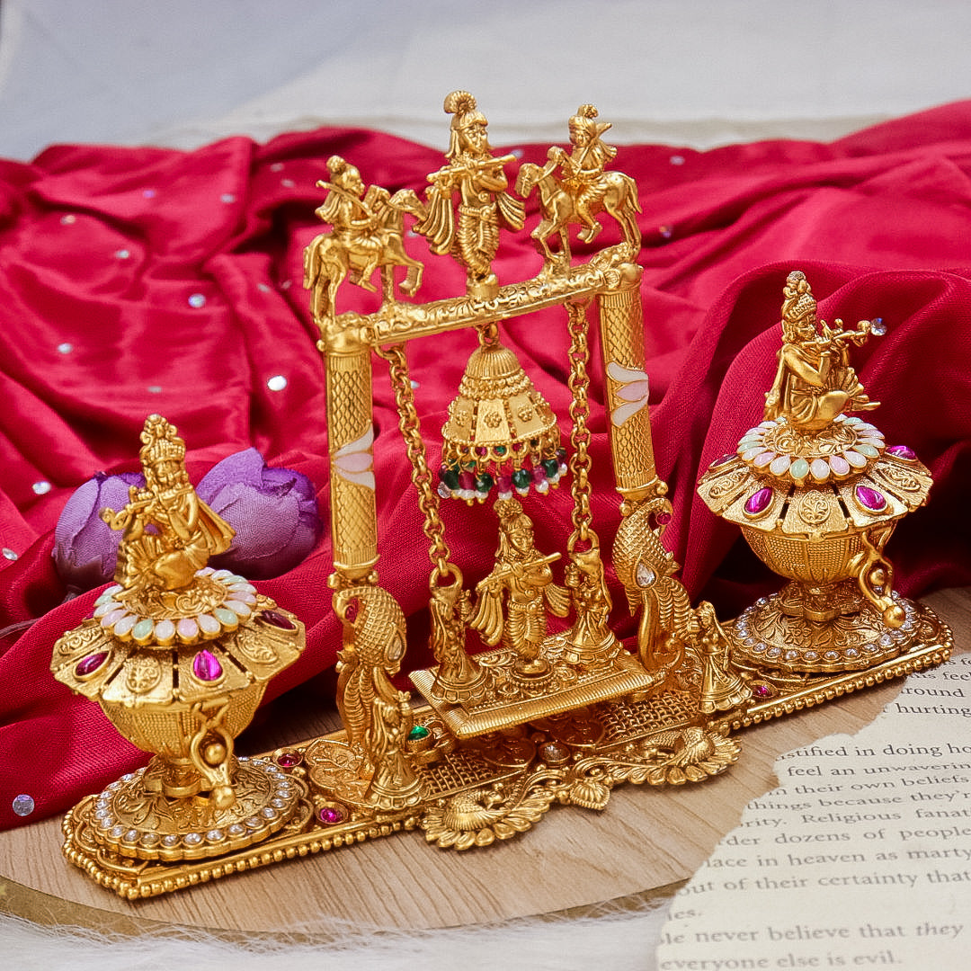 Krishna Jhula Premium Brass Sindoor Dibbi