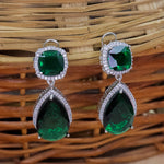 Load image into Gallery viewer, Julie Double AD Cocktail Earrings- Dark Green
