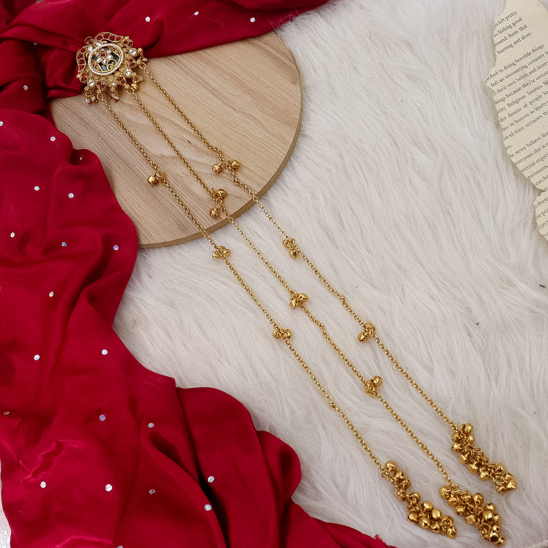 Pooh Heritage Hair brooch With Long Ghungroo