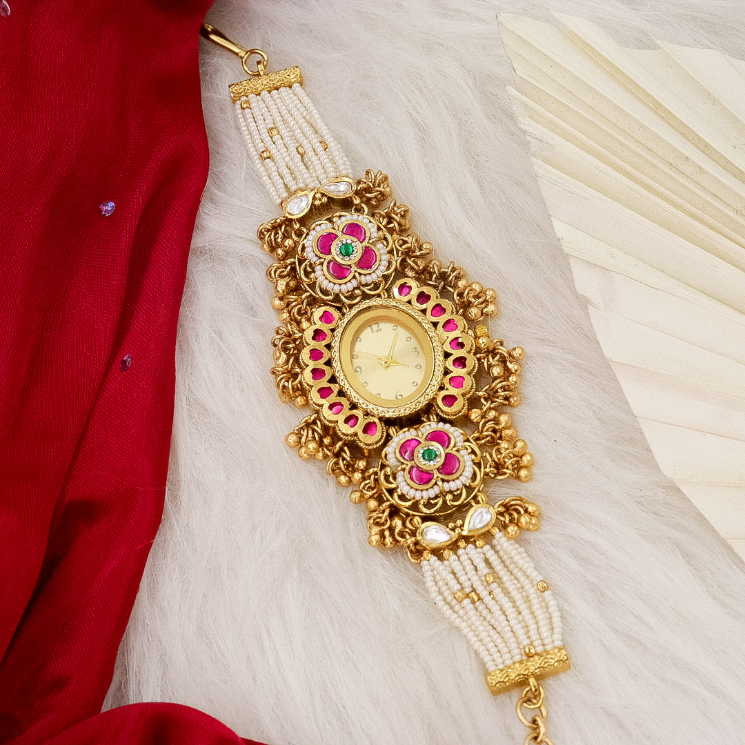 Nisha Designer Chorski Watch- Ruby