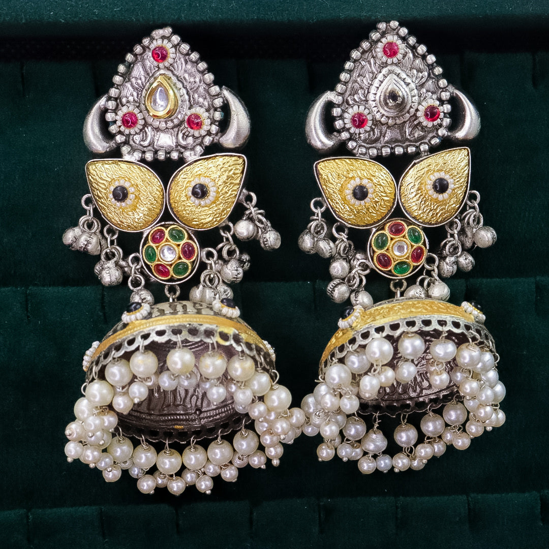 Tina Statement Brass Jhumka