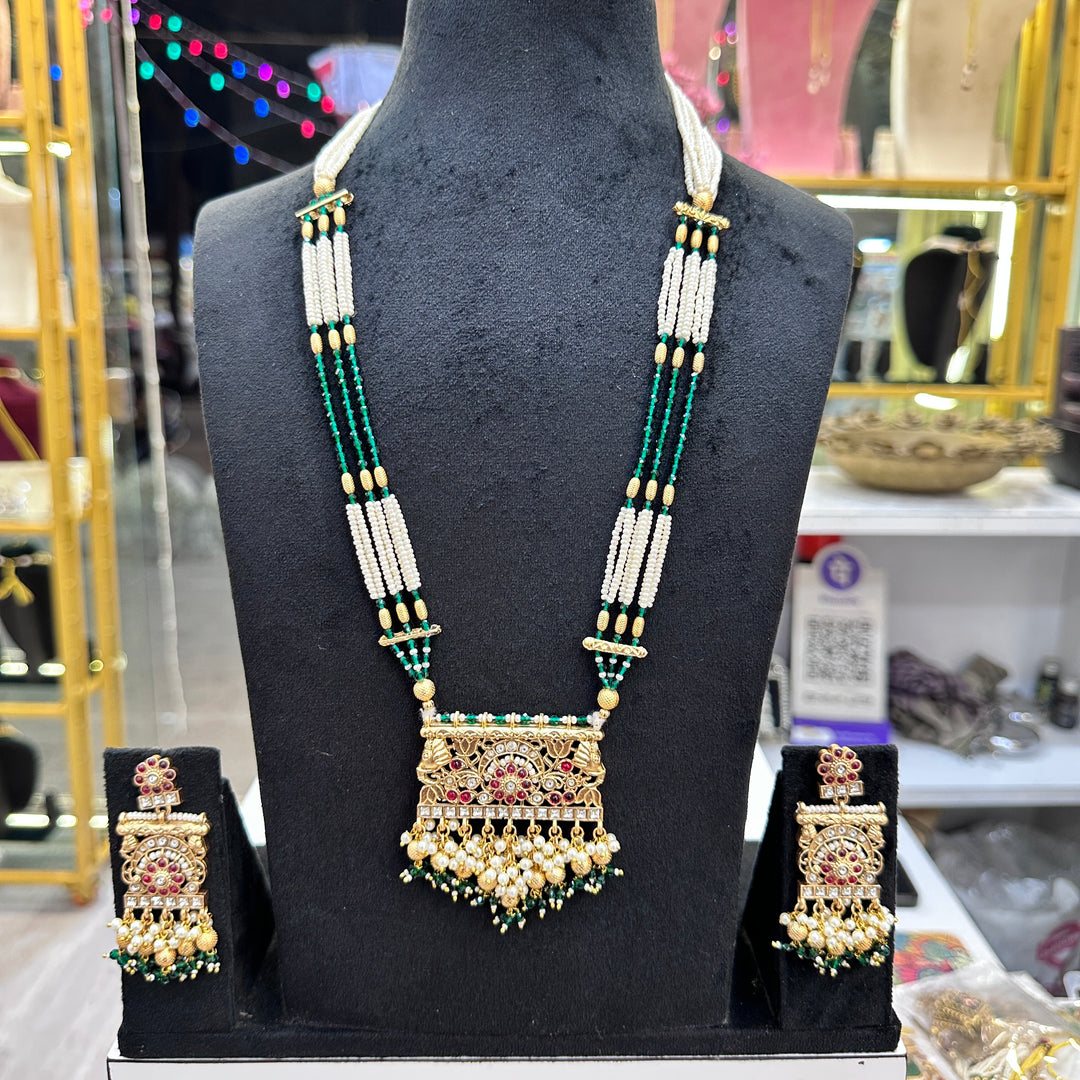 Kashmi Moti Long Rajwadi Set