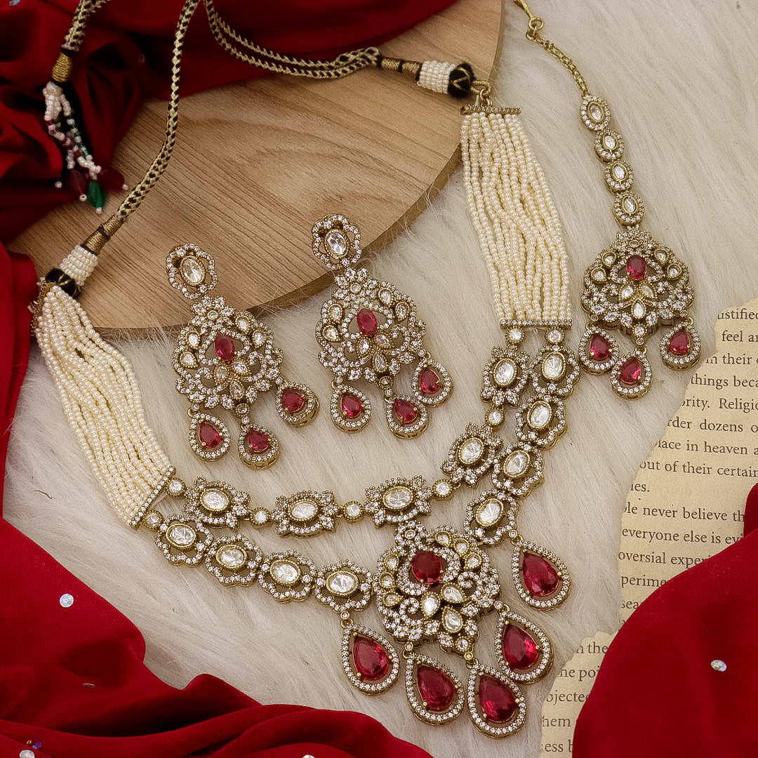 Sonam Heritage Necklace-Red