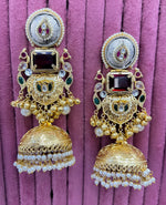 Load image into Gallery viewer, Shayoni Kashmiri Brass Earrings
