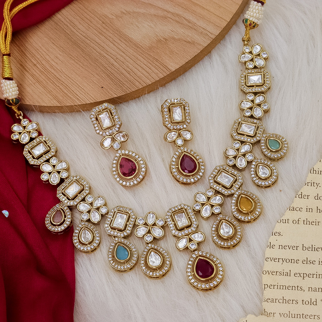 Erika Moissanite Necklace- Multi