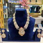Load image into Gallery viewer, Designer Moissianite Necklace With Earrings - White
